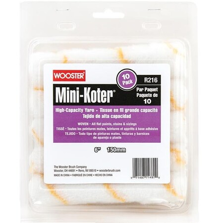 Wooster Wooster R216-6 6 in. Mini-Koter High-Capacity Yarn Roller; Pack of 10 71497189561